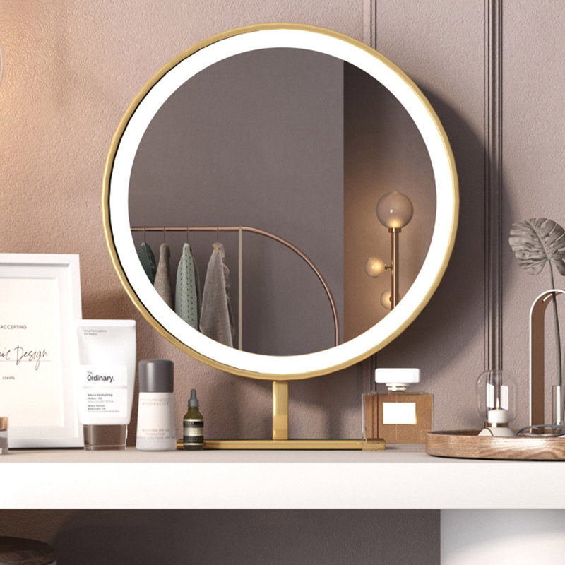 Coiffeuse avec miroir lumineux DEL , Blanc