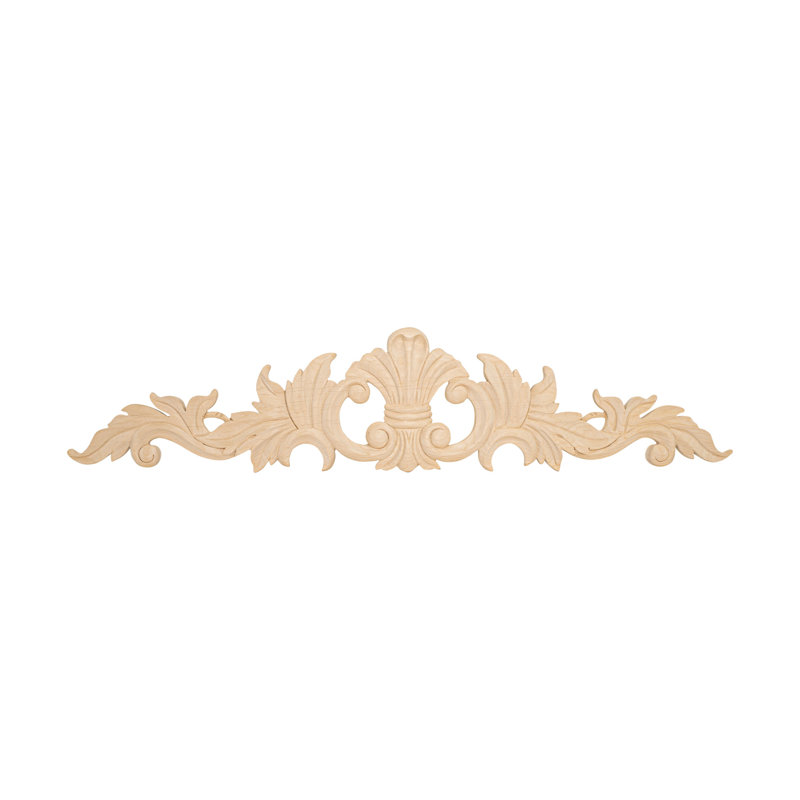 Unfinished Hand Carved Maple Acanthus Wood Applique 30" x 6.5"