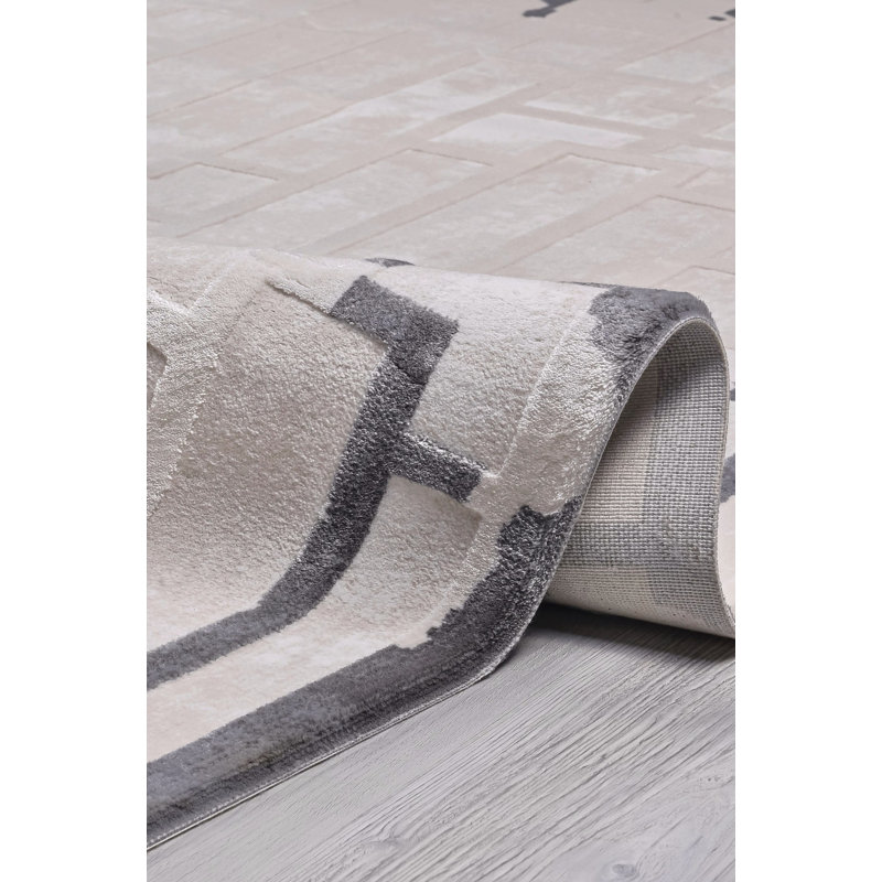 Luxurious Woven Carpet, 5.2 x 7.5 Feet, Beige | 100% Acrylic, 2600 g/m² | 13 mm Pile Height, Cotton/Jute Sole | 1,150,000 Thread Points | Vacuum Friendly, Spot Clean Only | Perfect for Living Room & Bedroom Decor