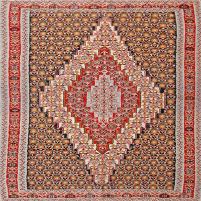 Tapis à motif oriental rouge / brun