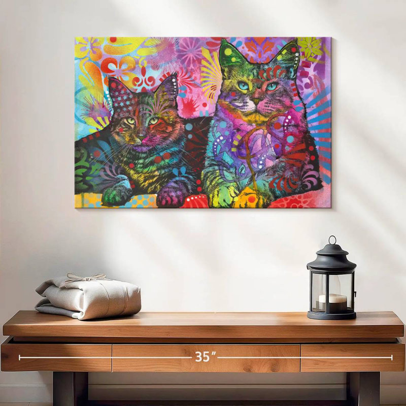 2 Cats, 16" H x 24" W