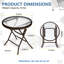Table d'appoint d'extérieur pliée avec plateau rond en verre Hicham L 17,7 po x l 17,7 po-2040991141-2065053540