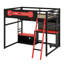 Lit mezzanine en bois avec bureau-628921768