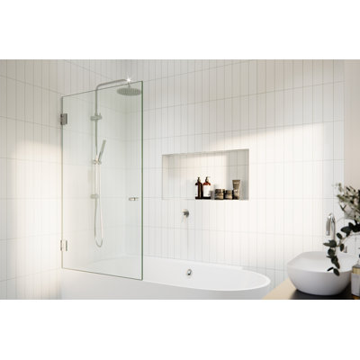 Albedo 34 in. x 58 in. Fully Frameless Glass Bathtub Shower Door