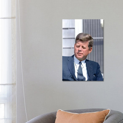 Digitally Restored Photo Of President John F Kennedy by Stocktrek Images - Wrapped Canvas Print