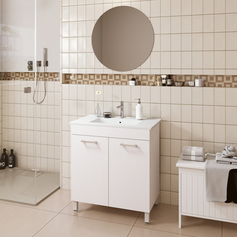 Ensemble de meuble-lavabo spacieux en céramique