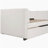 Double size fabric sofa bed with ergonomic design backrest and drawers, beige-709711315