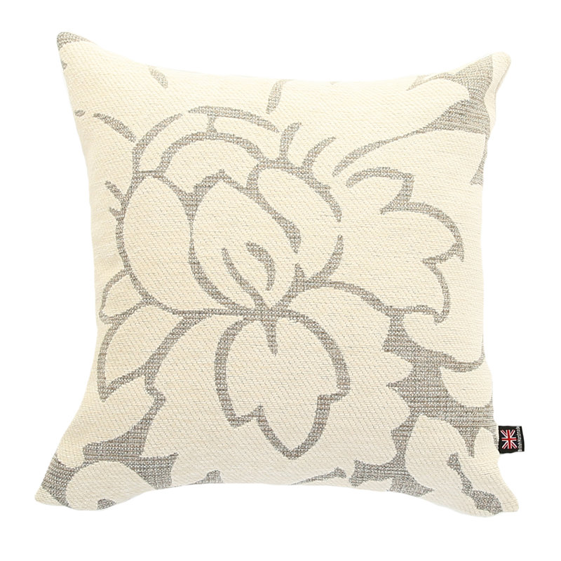 Alonso Floral Square Throw Cushion, Large, Beige