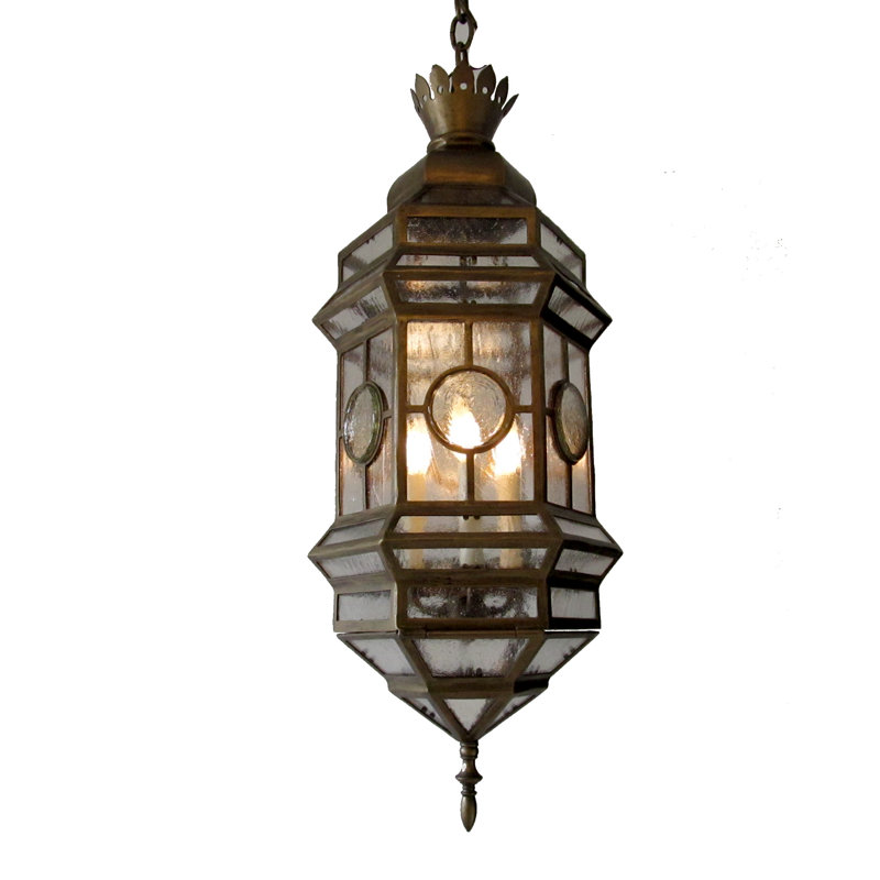 Chalon 3 - Light LED Outdoor Hanging Lantern, Black Rust, Transparent