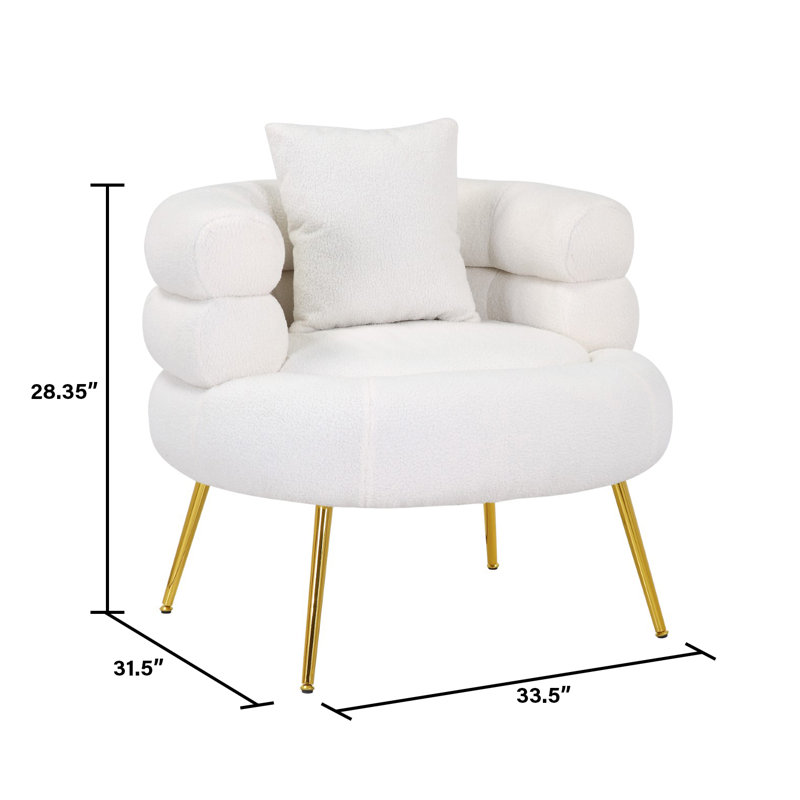 Fauteuil demi-tonneau en polyester 33,5 po