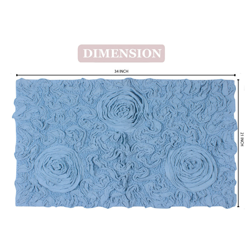 Tapis pour salle de bain Schoenberger, L 34 po x l 21 po, Bleu ciel