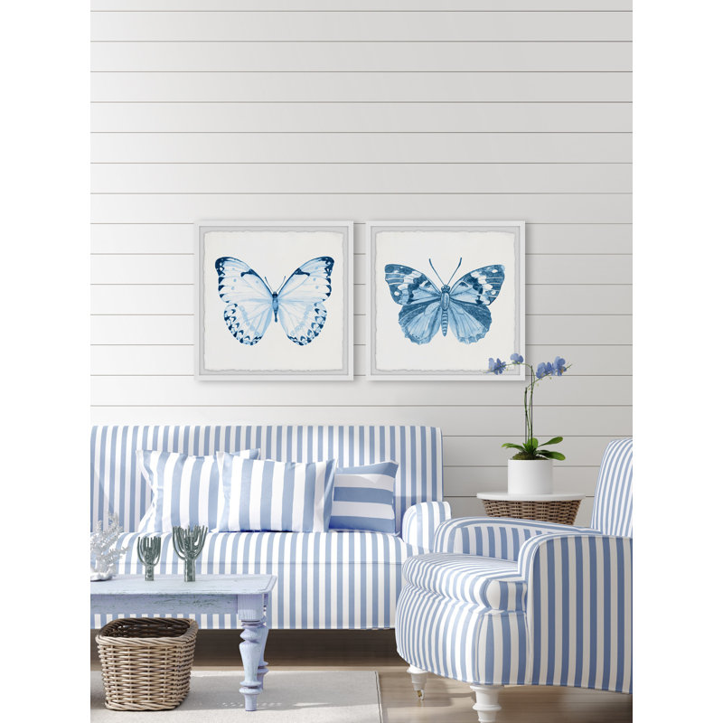 Papillons de printemps - ensemble de 2 cadres photo, H 18 po x l 18 po