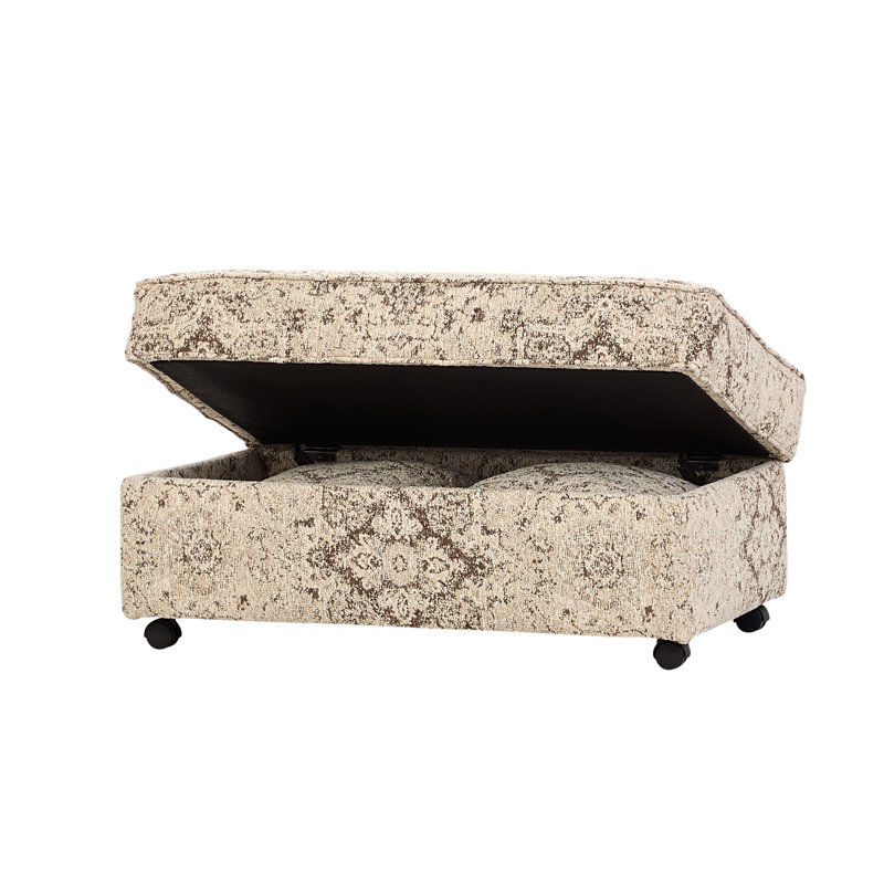 Repose-pieds rembourré avec rangement Hughes Furniture 1750, Estonia Sienna, Estonie Sienne