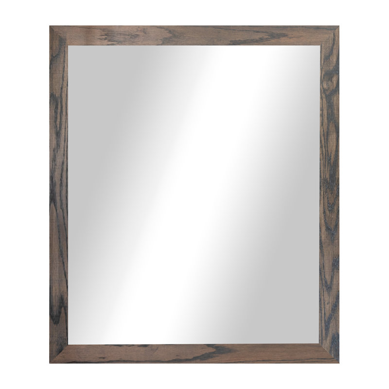 Miroir en bois franc Ebark Designs Ebark - chêne rouge 2 po, 29 po x 30 po, Gris carbone