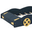 Lit plateforme de voiture de course en bois massif avec garde-corps, espace de rangement et roues-684902931-684902934
