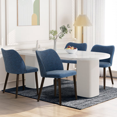 Upholstered Solid Wood Small Dining Chairs - Ergonomic Curve & Plush Padding for Multiple Spaces