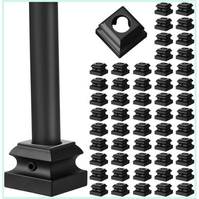 64 Pcs Pcs Iron Baluster Shoes with Screws, 5/8 Inch Round Baluster