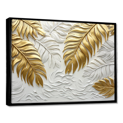 «Clota Golden Cream Plams Reunion II - palmiers et palmiers», art mural sur toile