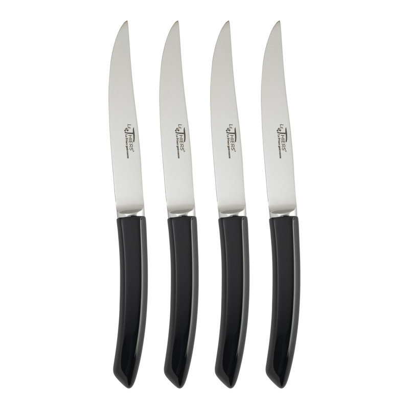 Olive Wood Handle Stainless Steel 4-Piece Steak Knife Set