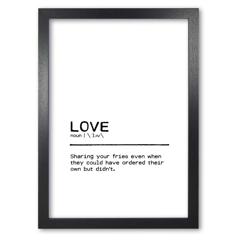 Love Fries - Print, Black Grain Frame, 42 cm H x 30 cm W x 5 cm D