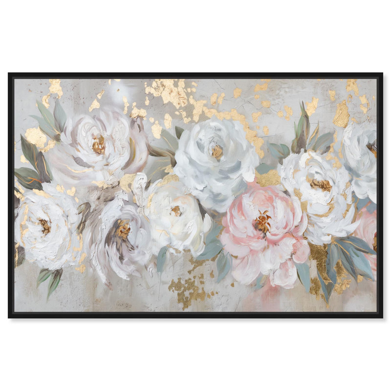 Art Remedy Flower Art Canvas, 11" H x 16" W, Black Floater Framed