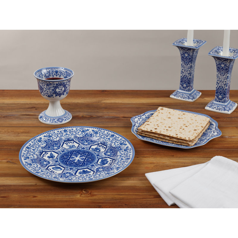 Spode Judaica Sabbath Candlesticks 7.5"