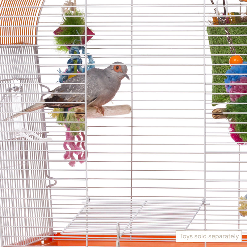 Cage à oiseaux avec perchoir Borton, Orange