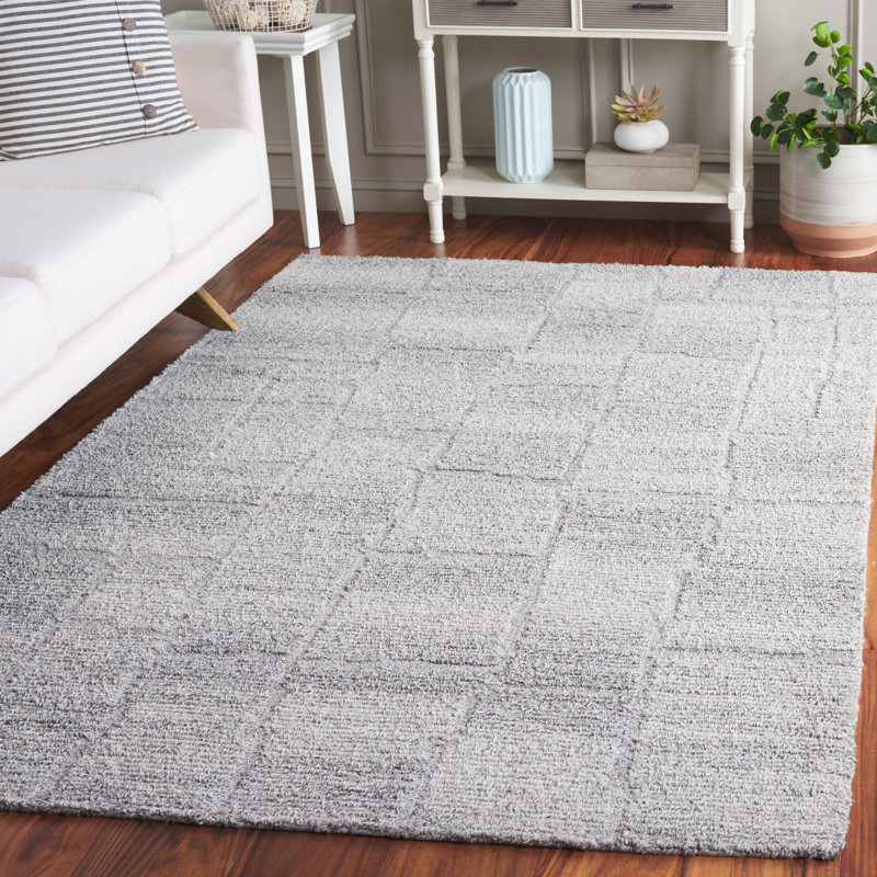 Elius Hand Tufted Pet Yarn/Wool Rug in Grey, Rectangle 5' x 8'