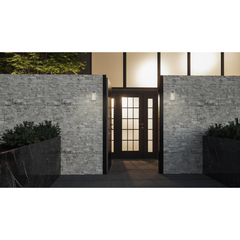 Lanterne murale d'extérieur à 1 ampoule Westover, Acier inoxydable, H 14,25 po x l 5 po