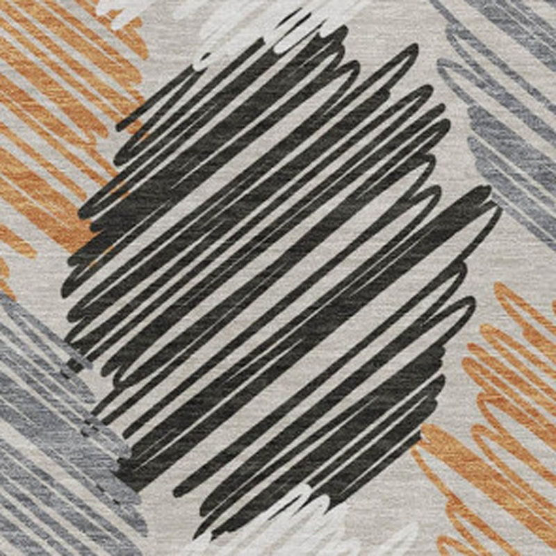 Tapis extérieur lavable à motifs géométriques cuivré ivoire et gris 10 pi x 14 pi