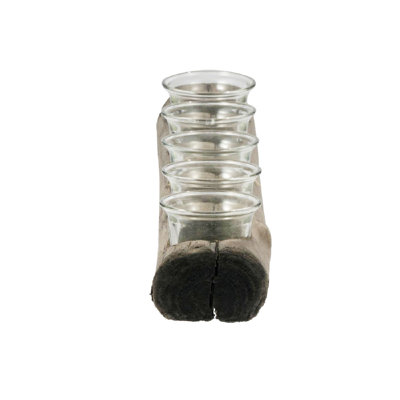 Bougeoirs à 5 votives Jude - ensemble de 2 - brun