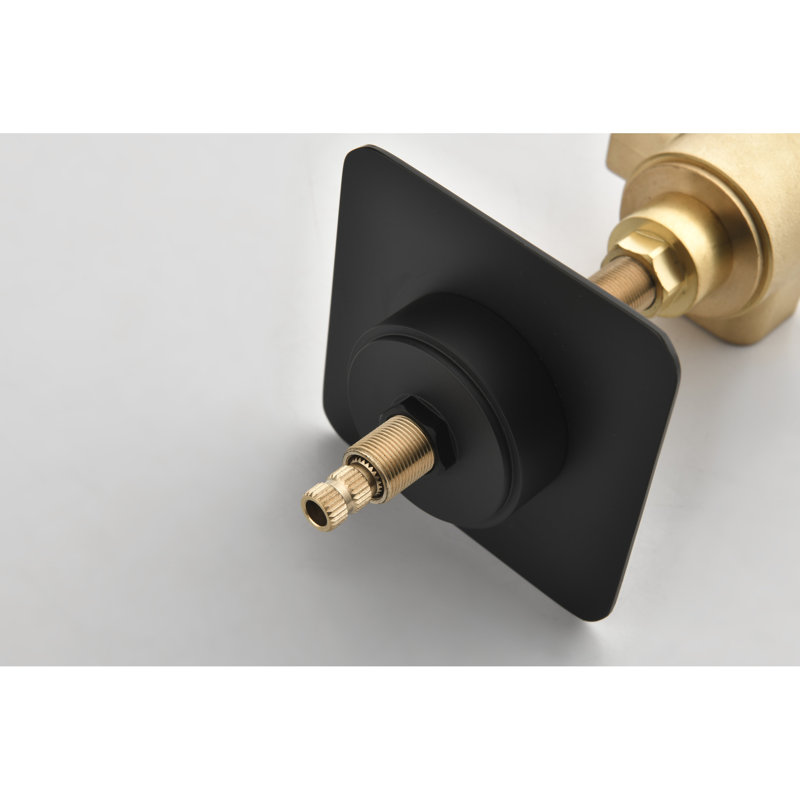 3/4" High Flow Cast Metal Volume Control Valve, Matt Black, Brass, To Corrosion And Rust, Adjustable Handle, Simple Install Fashion Shower Flow, Treated Counter System