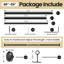 Tringle à rideaux simple réglable en métal 1 po de diamètre avec embouts noirs-1486416345