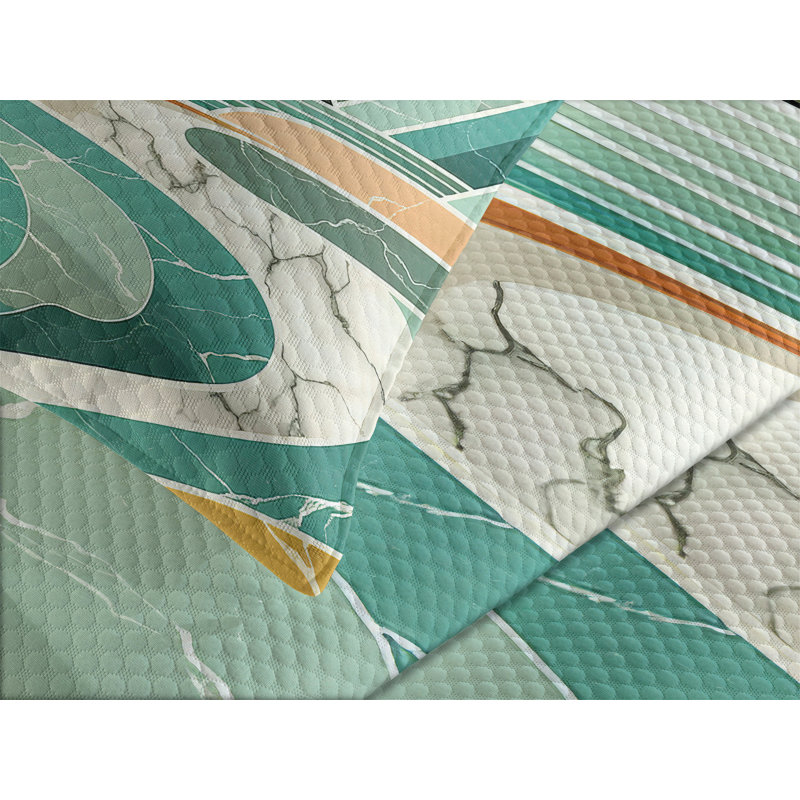 Polyester Abstract Coverlet, King Coverlet / Bedspread + 2 Standard Shams
