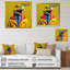 Jaune et bleu, premier dinosaure à la mode - art de mur de dinosaure-2102205566-2102205565
