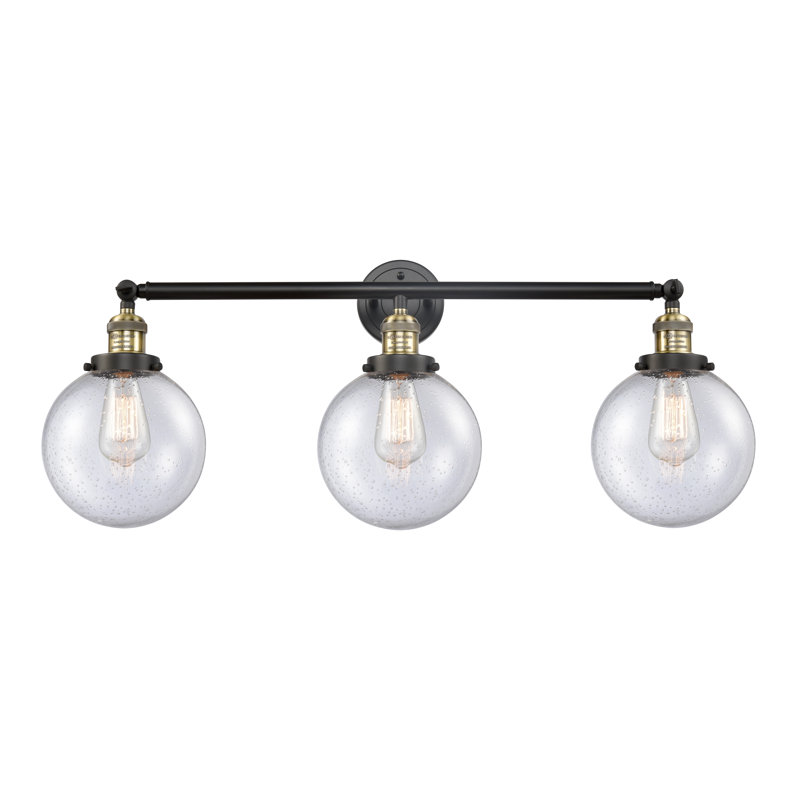 Éclairage pour meuble-lavabo en laiton antique à 3 lumières Lorri, Laiton antique noir, DEL