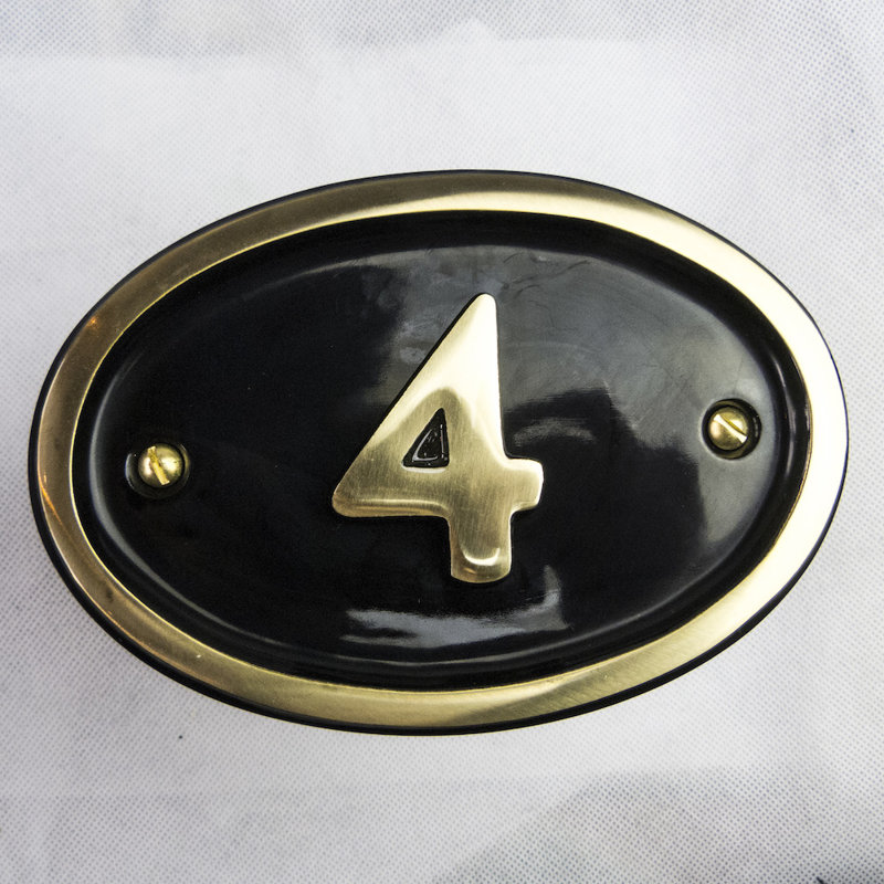 Tyrinia 10cm H Reflective Aluminum House Number, 4