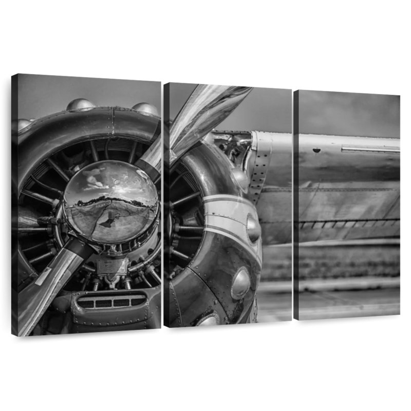 Mehar Silver Airplane Propeller, 36" H x 57" W
