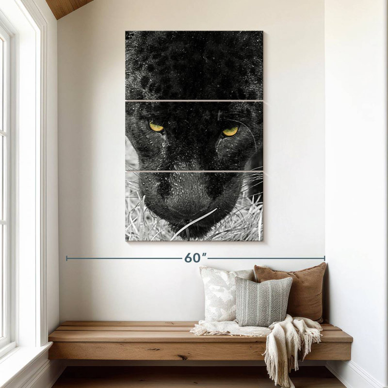 Brampt Black Panther Face, 50" H x 32" W