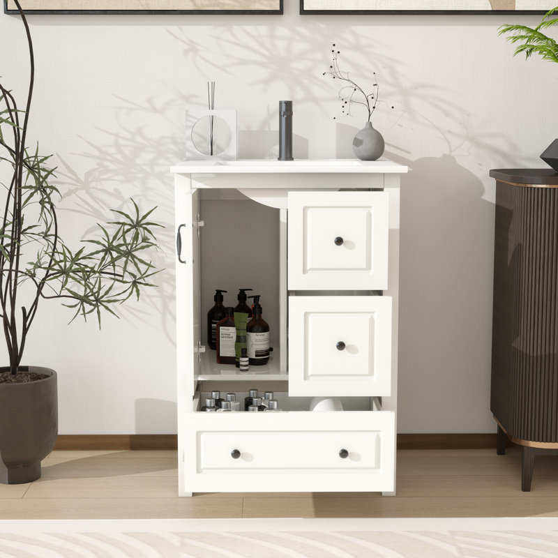 Meuble-lavabo 24 po avec lavabo, Blanc