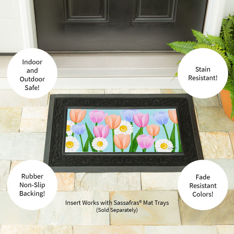 Sassafras 5 Piece Insert Mat Set with 4 Spring and Summer Inserts and 1 Rubber Frame