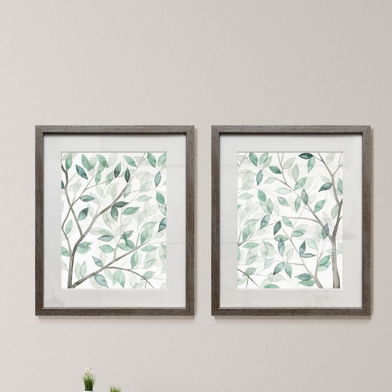 Leaf Lace I-ensemble de 2 reproductions d’art encadrées sur papier