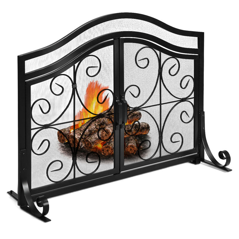 Robinett 1 Panel Iron Fireplace Screen