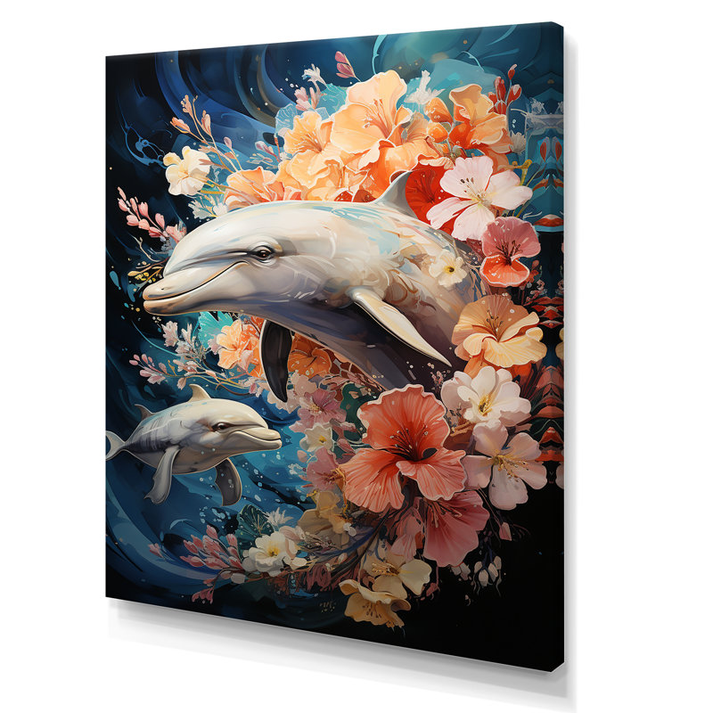 Dolphin Aquatic Harmony I, Toile tendue, 32" H x 24" W