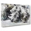 Resting Rhino In Abstract - Wrapped Canvas Print-55324066