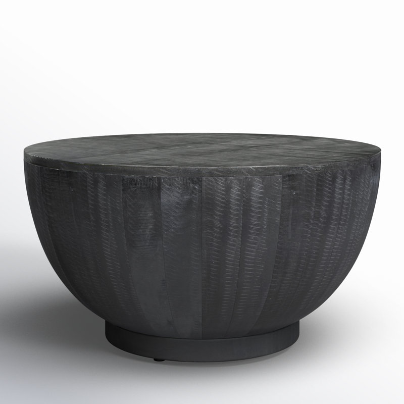 Table basse ronde en bois de manguier Guillen