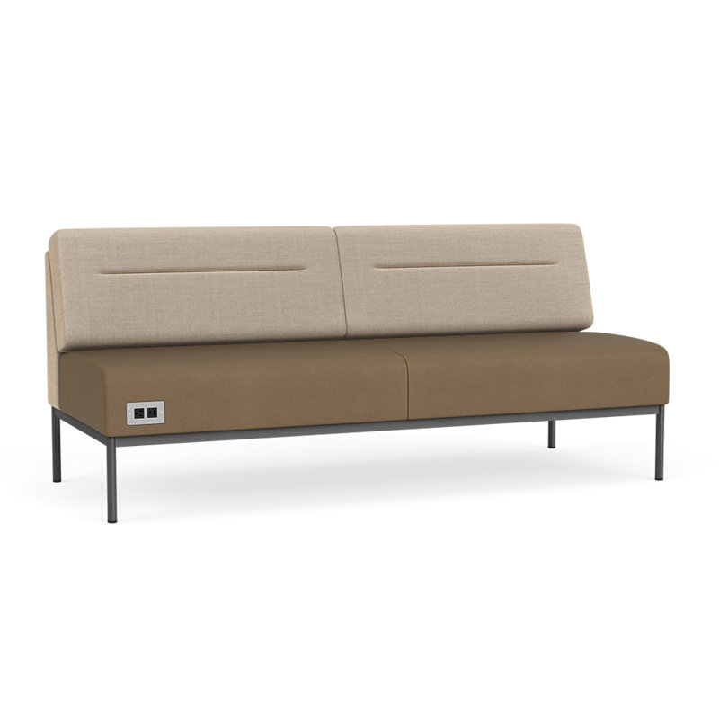 Canapé Darsey, Avec alimentation, Chambray calcaire; Patriot Plus taupe, Gris anthracite