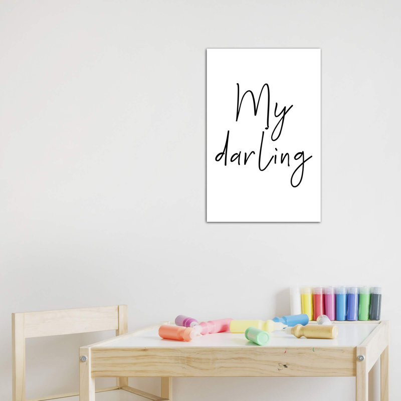 «My Darling», reproduction d'art textuel, Toile tendue, Pas de tapis, H 40 po x l 26 po x P 1,5 po