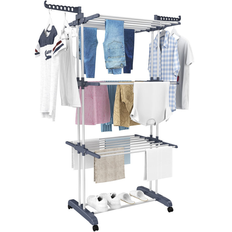 Stainless Steel Foldable Standard Drying Rack, Grey