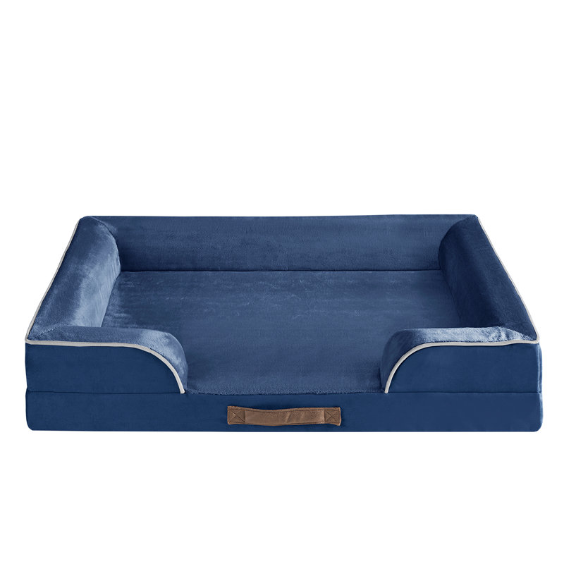 Lit orthopédique pour animaux Canvey, (Grand) l 35 po x P 25 po x H 6,5 po, Bleu marine